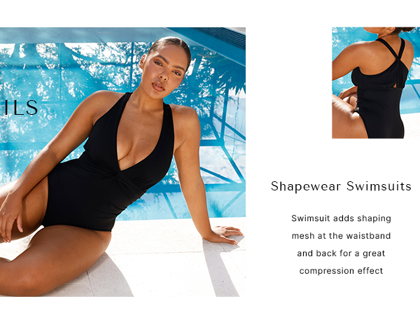 SHAPELLX One Piece Swimsuit Women Tummy Control V Neck One