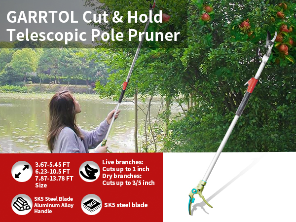 grandPa！　ROBUST RSC-53ML GARTOL 3.67-5.45 FT Extendable Pruner for Garden, Cut Upto 1