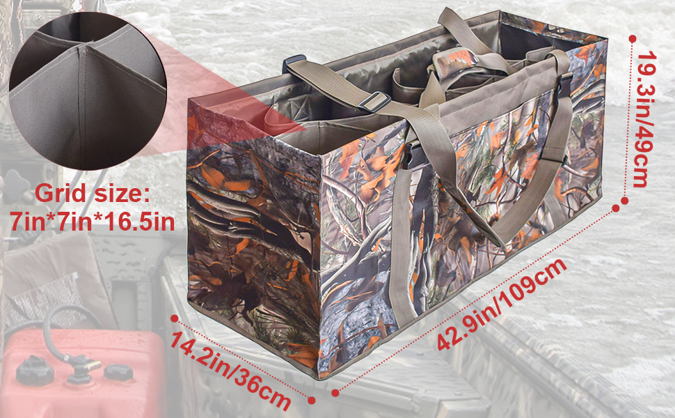 Lilureena 12 Slot Duck Decoy Bag Hunting Gear Goose Decoys