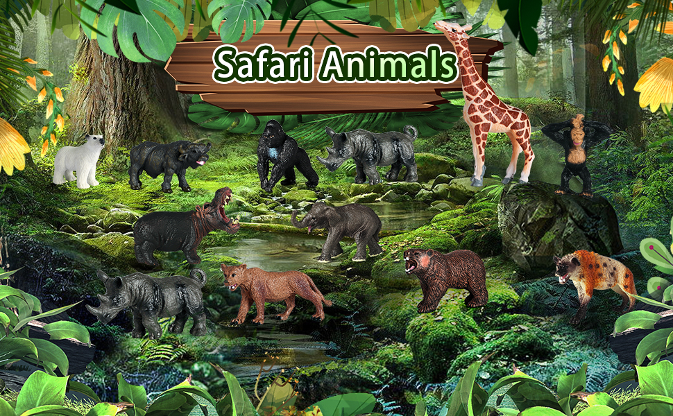 safari animal cake toppers