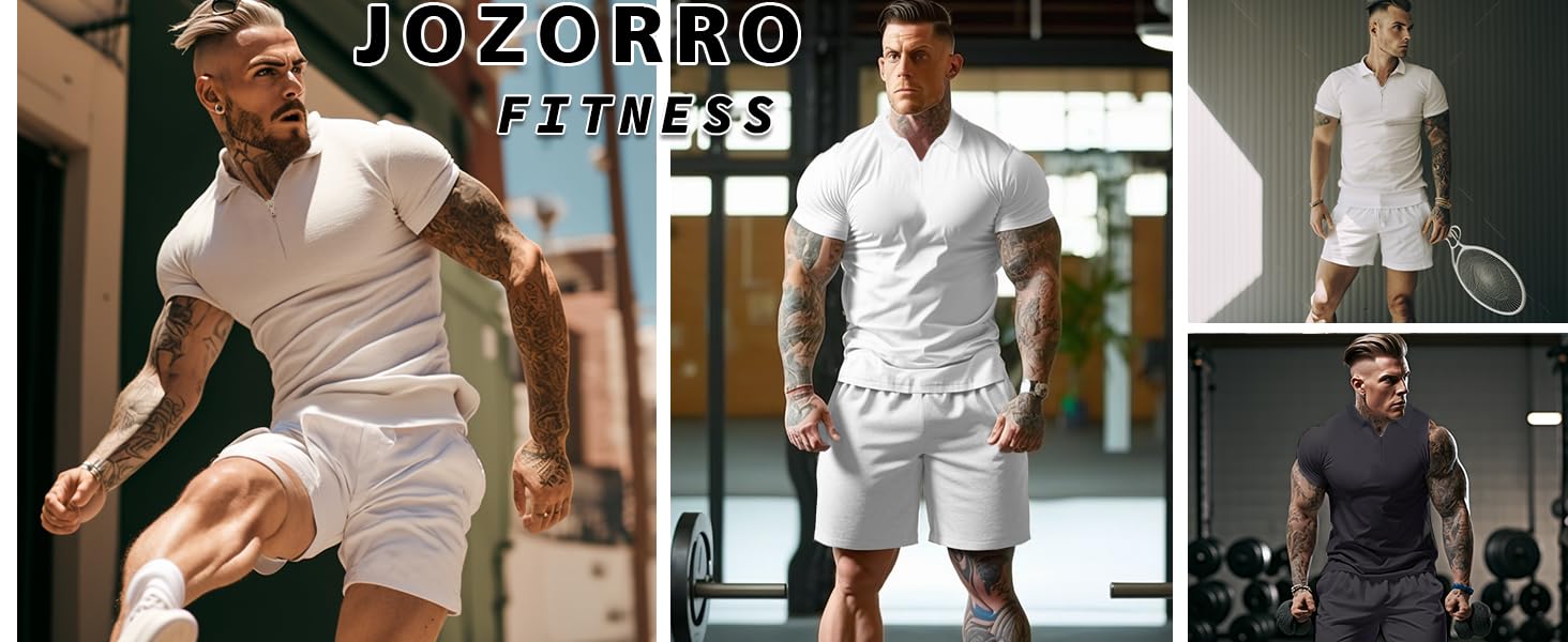 JoZorro Mens Polo Shirts and Shorts Set Tracksuit Fashion Casual Summer 2 Piece Outfits for Men