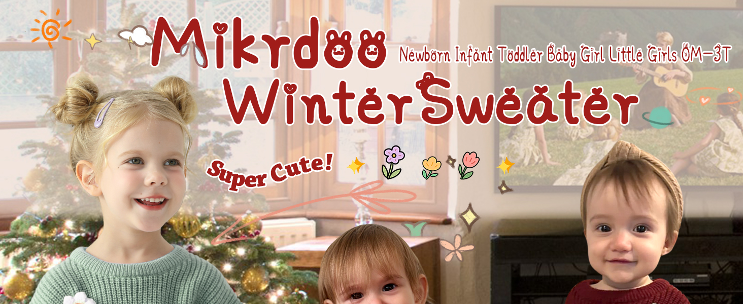 Newborn Infant Toddler Baby Girl Sweater 2024 Winter Clothes Knit Pullover Outfits for Little Girls