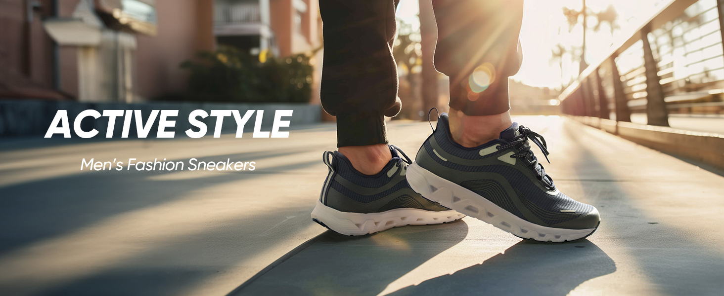 Mens Fashion Sneakers Comfortable Athletic Running Tennis Walking Shoes for Gym Workout Travel
