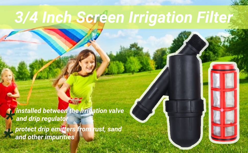 3/4" Screen Filter Mesh Gardening Drip Irrigation, Y Style
