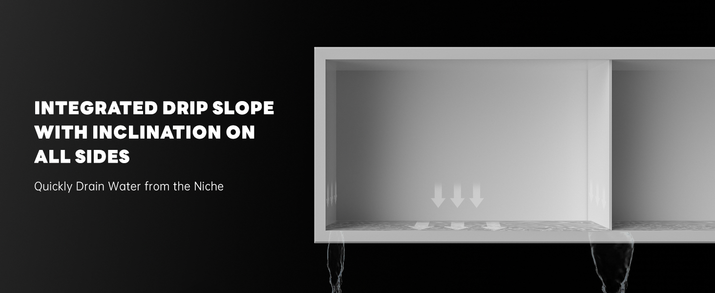 APPASO Shower Niche White NO Tile Needed 8" x 36", 304 Stainless Steel