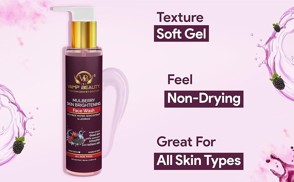 Mulberry Skin Brightening Face Wash soft gel non-drying all skin types