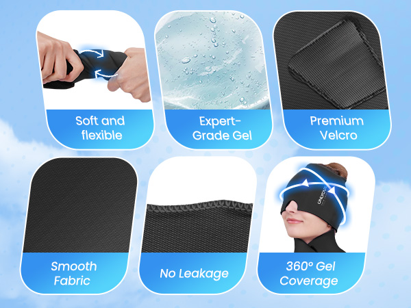 Migraine Relief Cap and Neck Ice Pack Wrap Gel Set