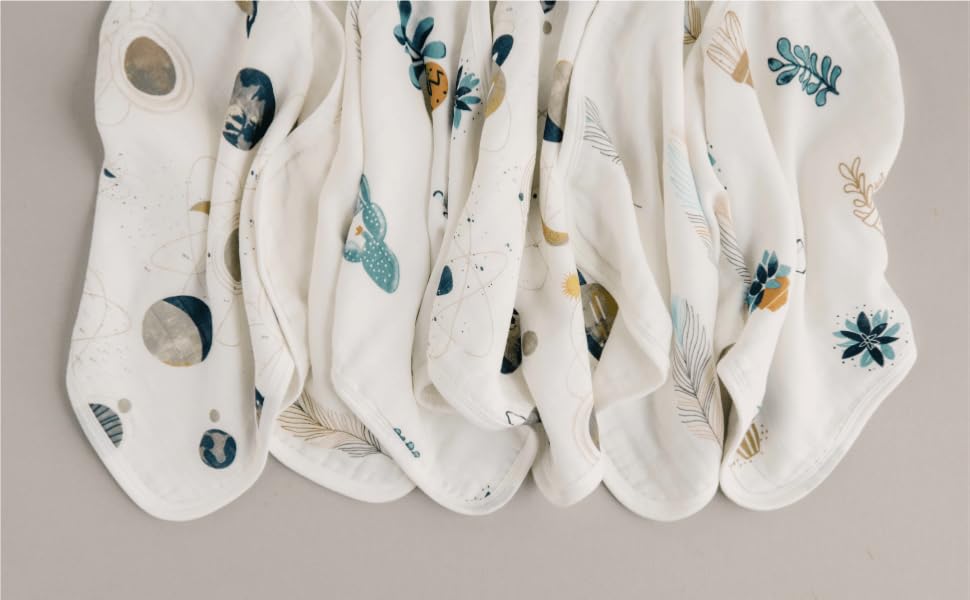 galaxy feather succulents muslin washcloths