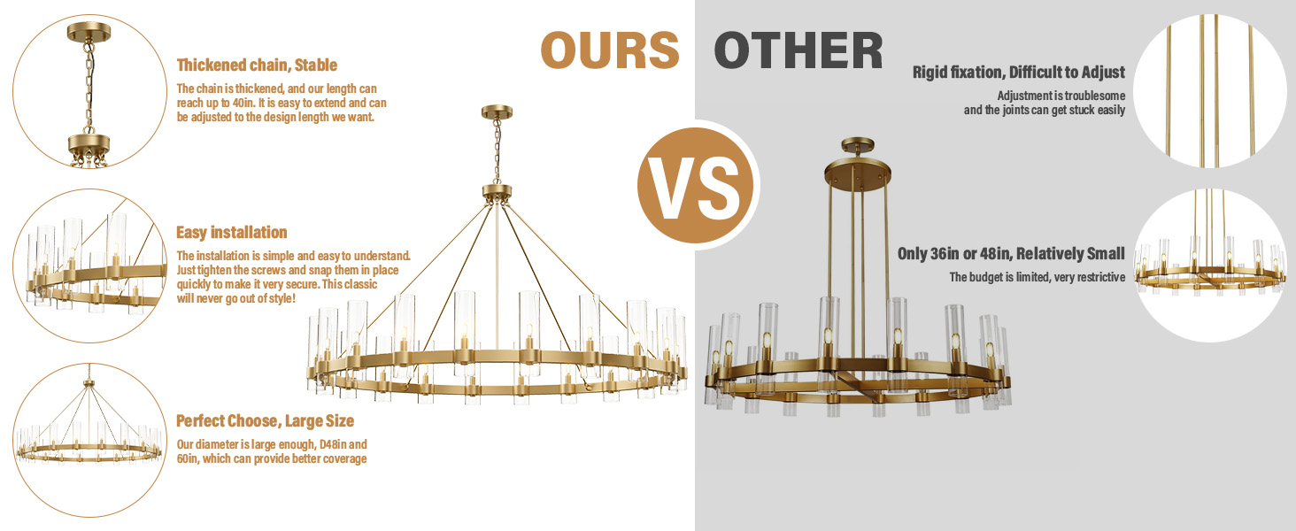 16 light gold chandeliers with glass