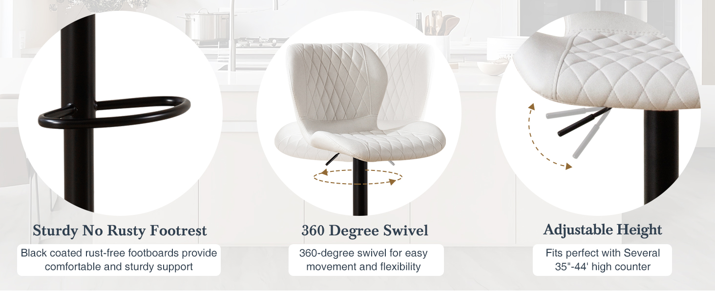 HOMYKA Bar Stools Set of 6, Modern Swivel Counter Height