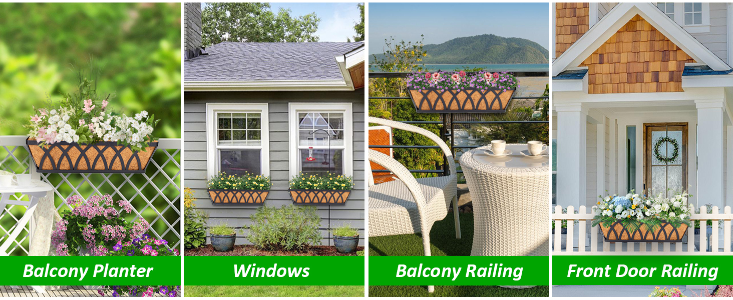 HKZ Deck Balcony Railing Planter Window Boxes