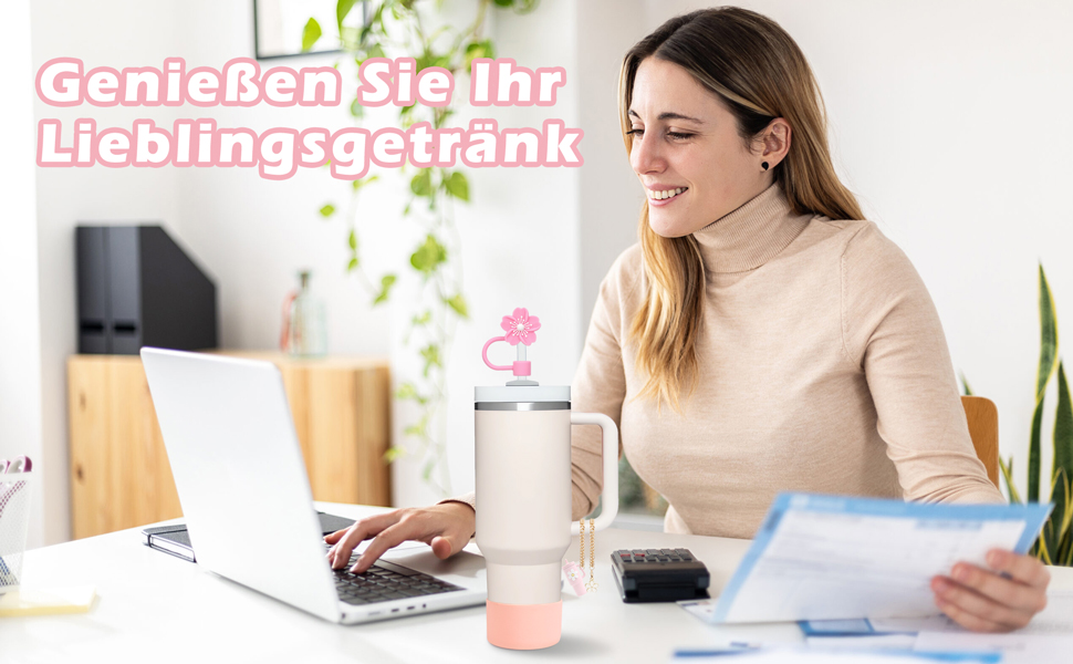 11Stück Stanley Cup Zubehör, inklusive 6 Stanley Cup Auslaufschutz, 2 Strohhalm Abdeckung, 2