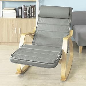 SoBuy Armchair Rocking Nursing Chair Recliner Adjustable Footrest & Removable Cushion Monther's Choice,FST16-DG 13 FST16-DG