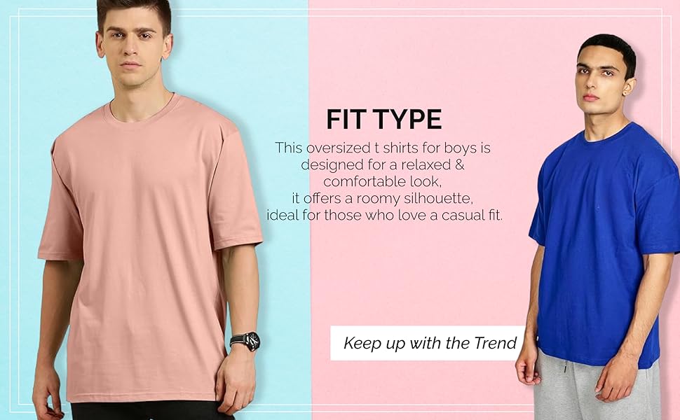 Cotton Blend Half Sleeve Oversized T Shirts for Men | Drop Shoulder Mens Oversized T Shirts