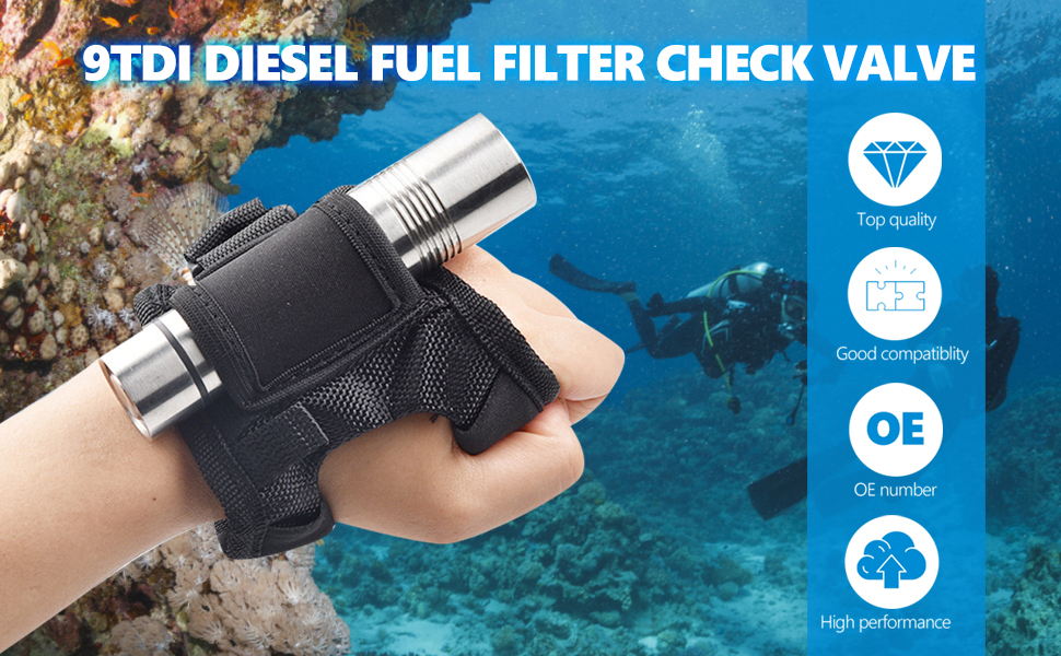 VGEBY Diving Flashlight Glove, Adjustable Wrist Strap Glove