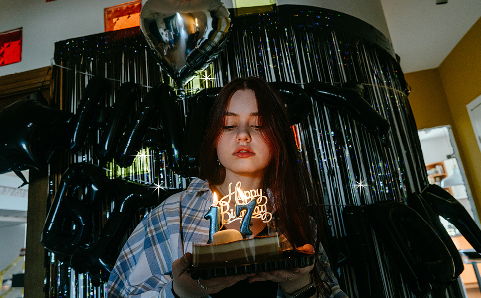 black tinsel backdrop birthday party decoration tinsel curtain party streamers backdrop foil fringe