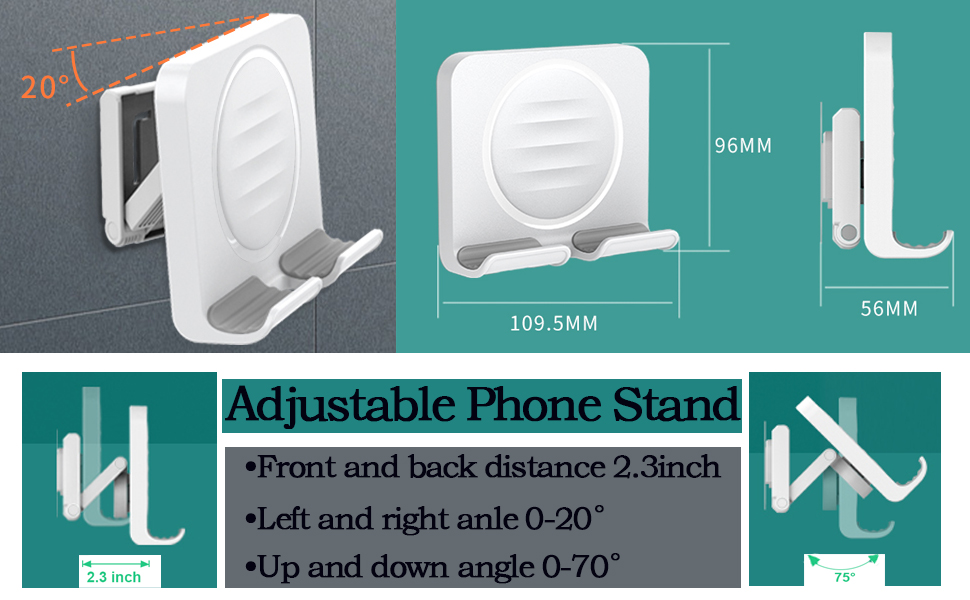 BICEUKI Cell Phone Stand,Wall Mount Phone Holder,Adjustable