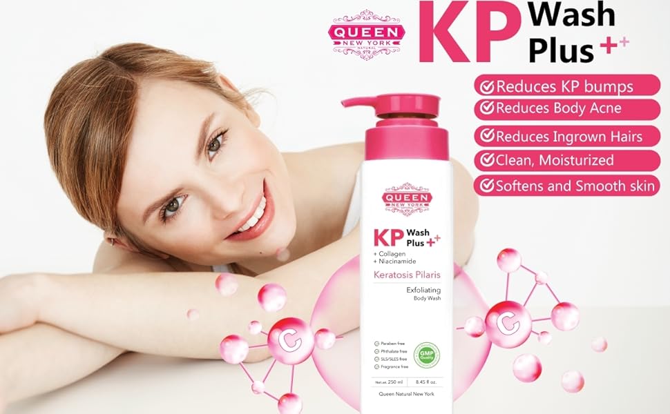 QUEEN KP WASH Keratosis Pilaris Exfoliating Body Wash Plus Collagen