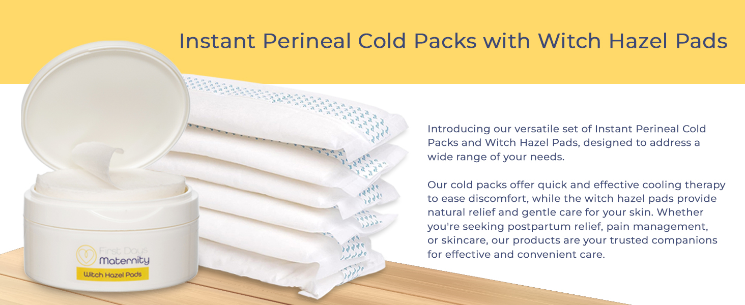 First Days Maternity Instant Perineal Cold Packs with Witch Hazel Pads