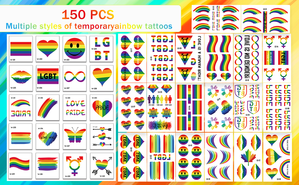 Rainbow tattoo sticker
