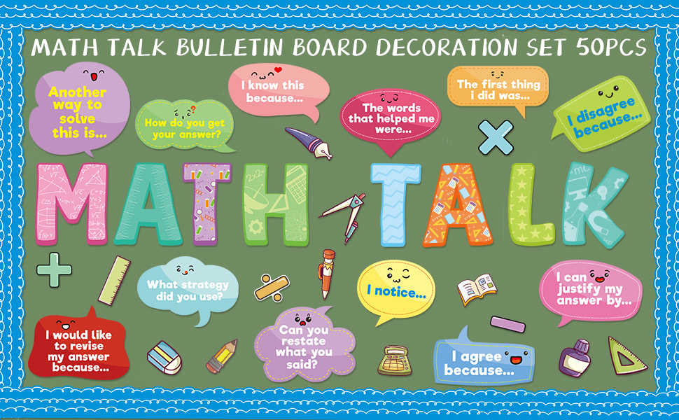 math talk bulletin board set for classroom decorations