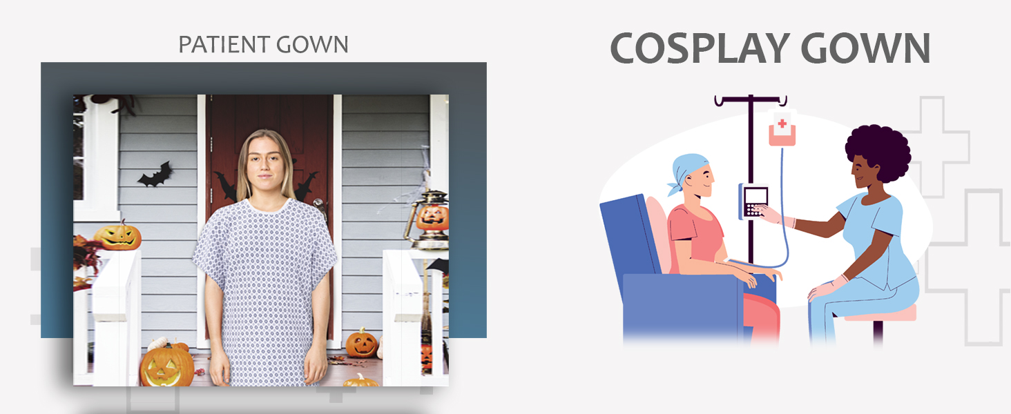 2 Pack Hospital Gowns for Women/Men Medical Patient