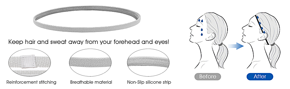 Hält Haare und Schweiß von Stirn und Augen fern.