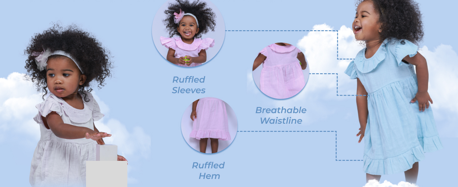 فستان صيفي للبنات الصغيرات، فستان عيد ميلاد من الكتان للرضع والأطفال الصغار، خفيف الوزن وناعم من لؤي، مناسب لعمر من 0 إلى 3 سنوات 23 رومبر