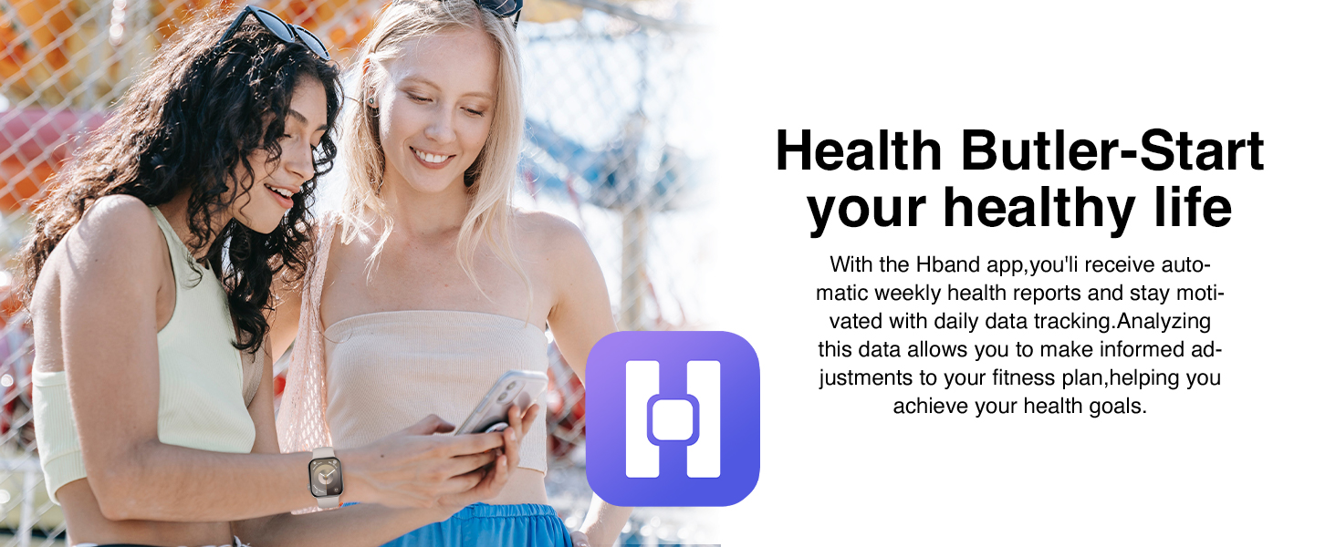 Text reads 'Health Butler-Start'. Marketing collage showing health and wellness app interface with multiple screens displaying fitness tracking and lifestyle guidance features.
