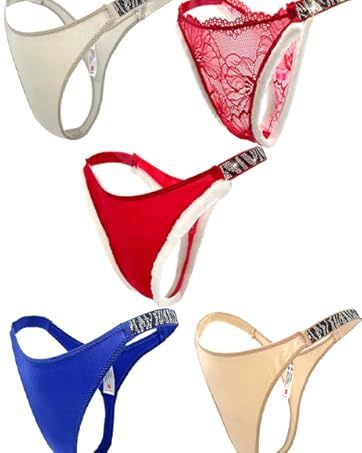 Womens Underwear Rhinestones Thong Panties