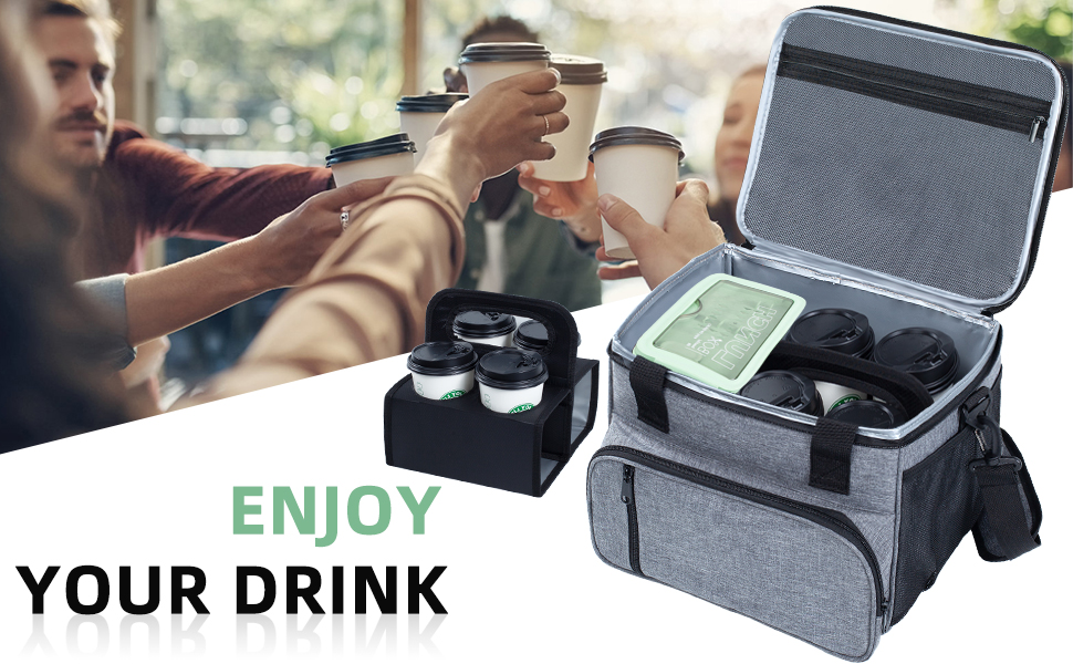 FRECOLSH Reusable Drink Carrier for Delivery with 4 Cup