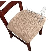 Genina Chair Seat Covers Waterproof Dining Room Chair Covers 6 Pack Stretch Seat Covers for Dinni...