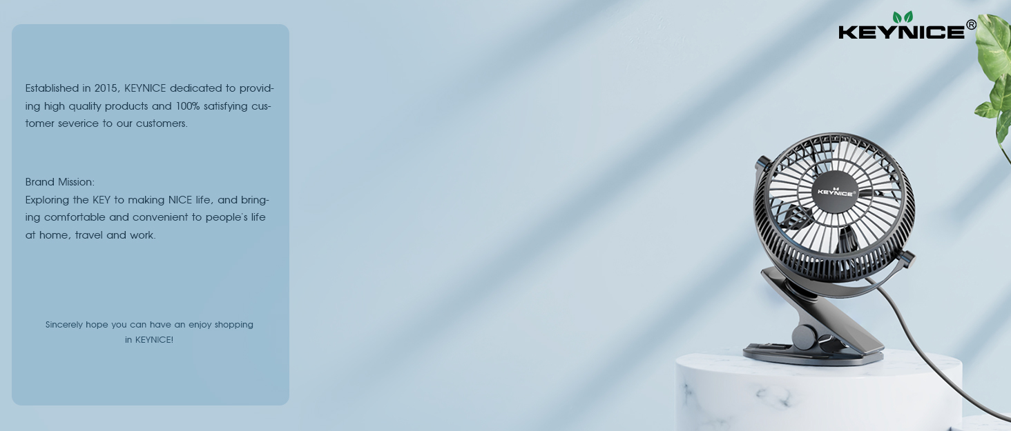 KEYNICE USB Fan, Clip on Fan with 2 Speeds, 360° Rotation Desk Fan with