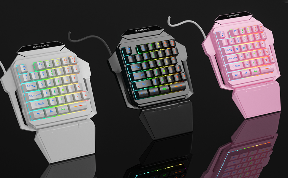 ZJFKSDYX OneHanded Gaming Keyboard and Mouse Combo, RGB