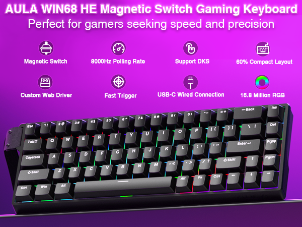 AULA WIN68 HE magnetic switch gaming keyboard