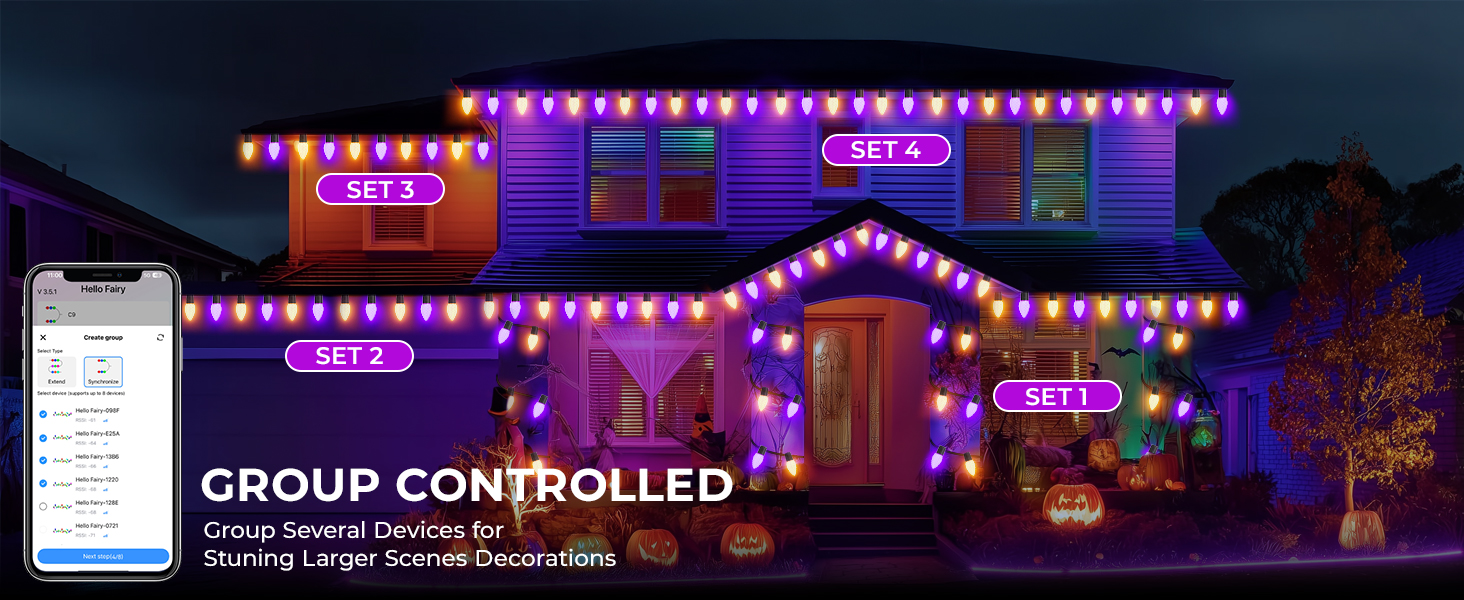 smart C9 LED String lights halloween decorations