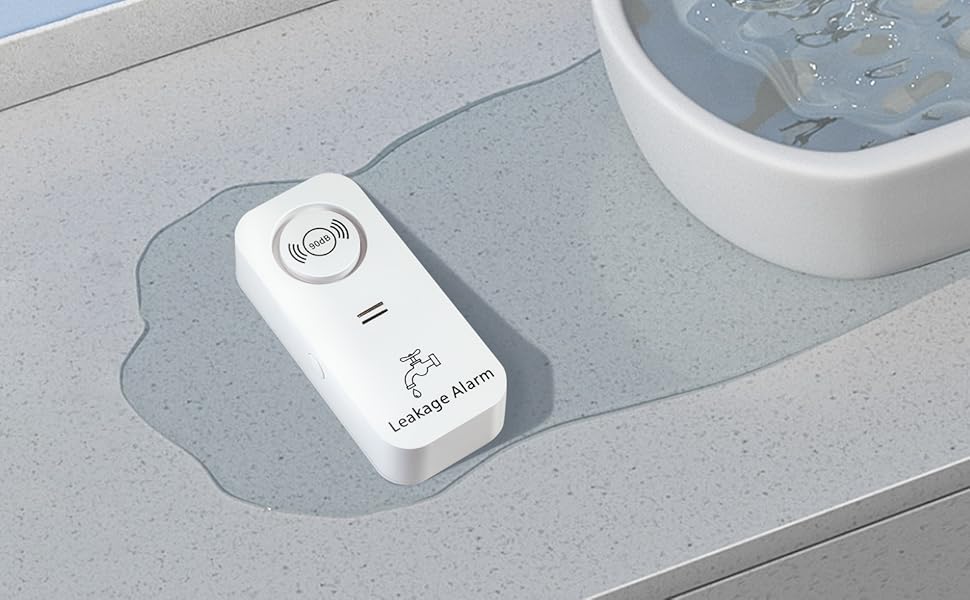 Water Detectors Wireless 90dB Adjustable Audio Alarm Sensor, Sensitive
