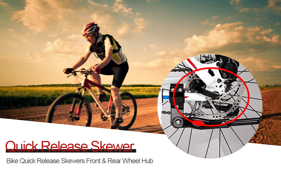 Quick Release Skewer, Bicycle Wheel Hub Front and Rear Skewers Bike