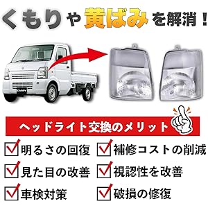 SUZUKIキャリー GA63Tヘッドライト 2個セット スズキ キャリー キャリィ トラック ledヘッドライト 汎用 h4 2