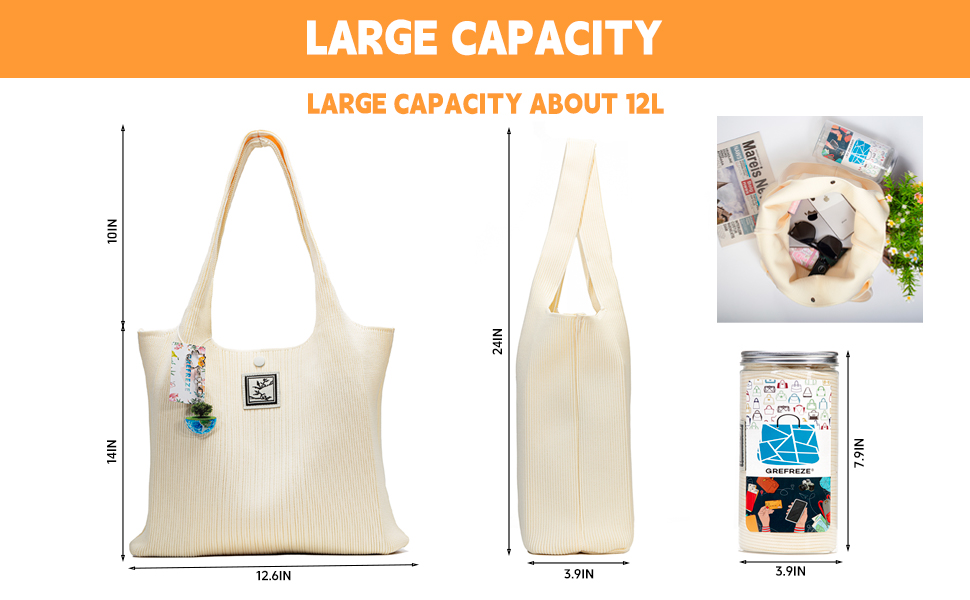 large capacity about 12L, 12.6IN length * 3.9IN wide * 24IN Heigth