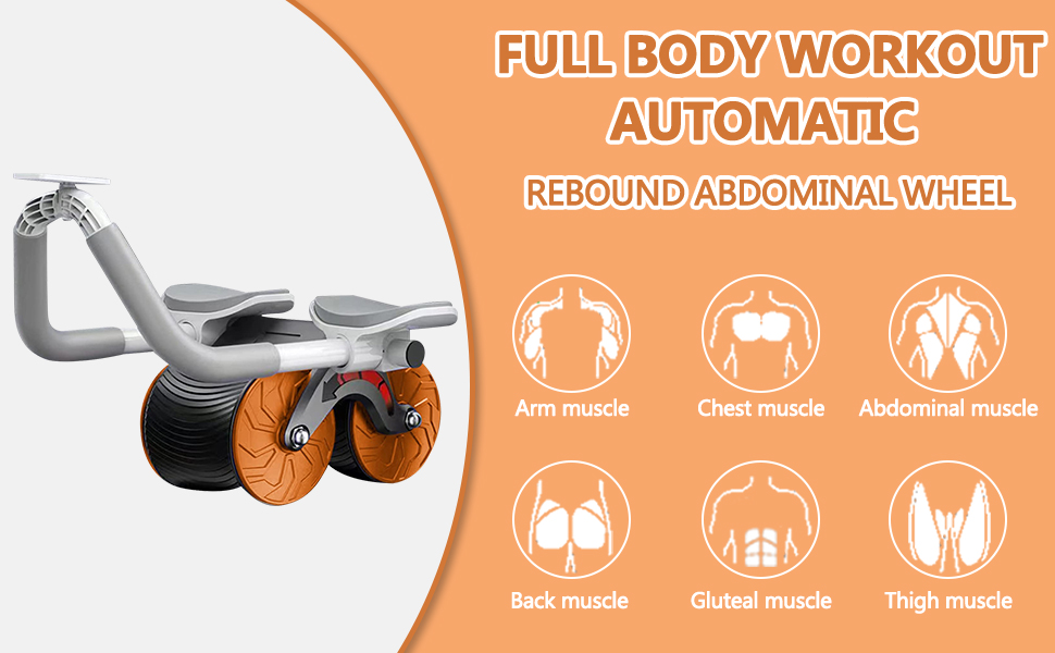 MIAODAM Automatic Rebound Abdominal Wheel, Ab Roller with Elbow Support