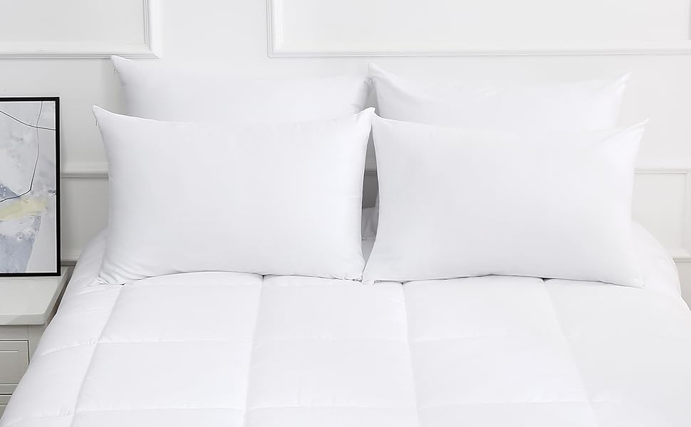 Cotton Pillow Protectors/Cases Queen Size with Zipper 2