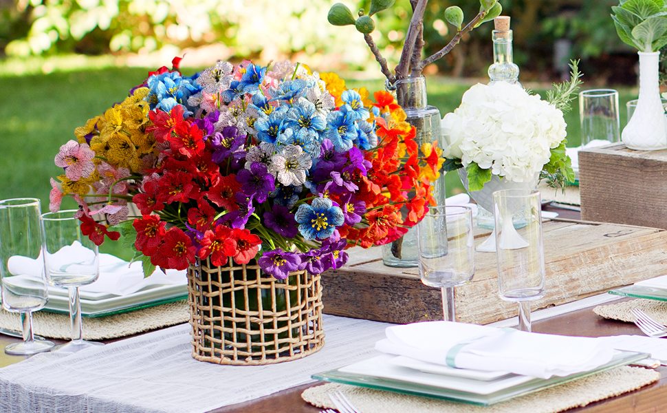 Enirunly Artificial Flowers for Outdoor, No Fade Fake