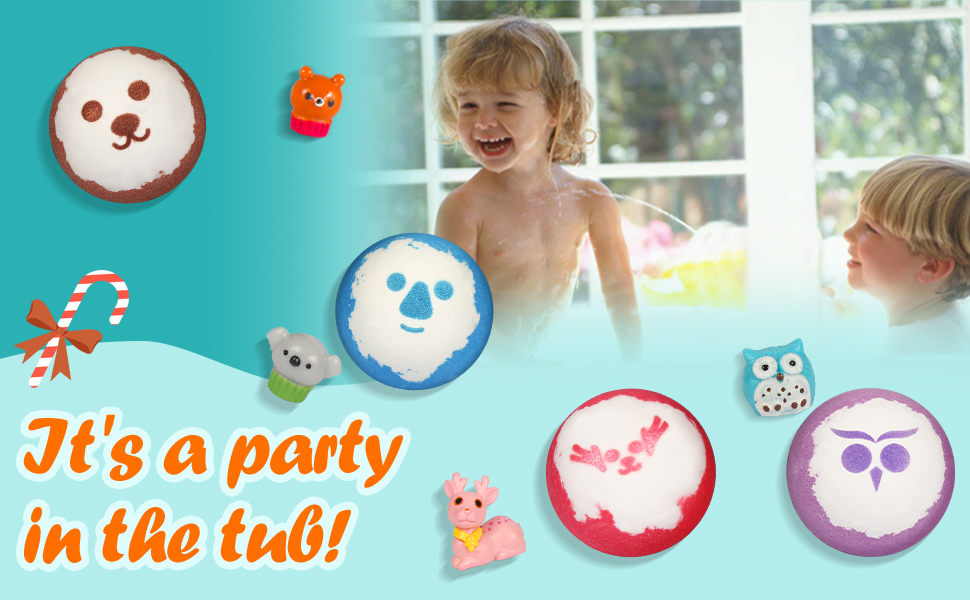 Bath Bombs, 6 Bath Bombs for Kids, Aofmee Kids Bath Bombs, Bath Bomb