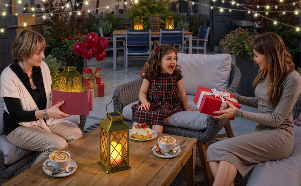 flickering candle solar lantern