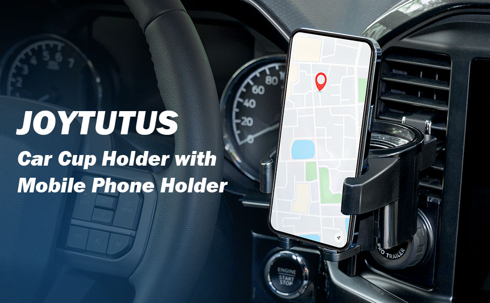 JOYTUTUS Car Cup Holder With Rotatable Phone Holder, Air Vent Cup Holder For Cars, Car Drink