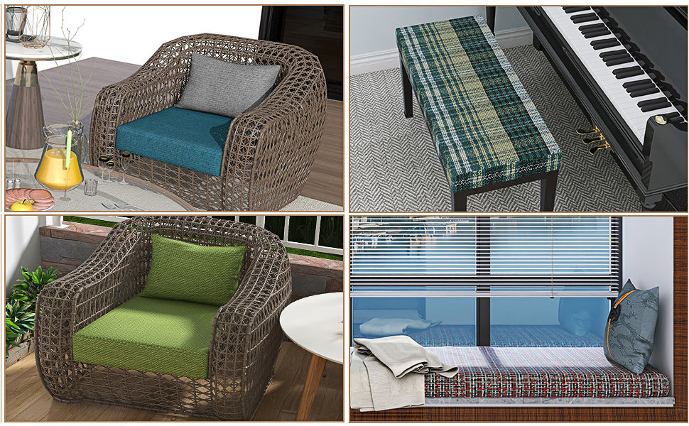 Custom Bench Cushions, Bay Window Seat Cushions, 100+ Colors to Choose