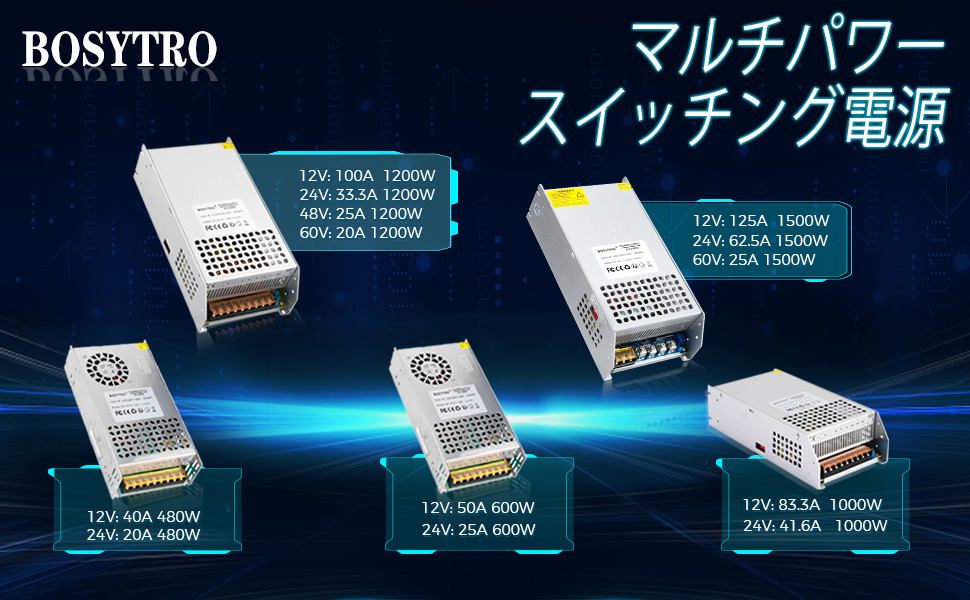 ★BOSYTRO DC 60V 25A 1500W スイッチング電源 Amazon.co.jp: BOSYTRO 60V 25A 1500W DC安定化電源PSU AC 110V