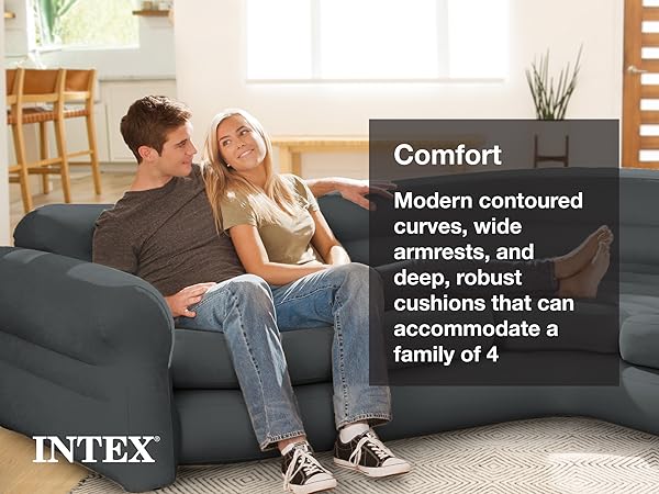 Amazon.com: INTEX Inflatable Corner Sofa, L-Shaped Couch