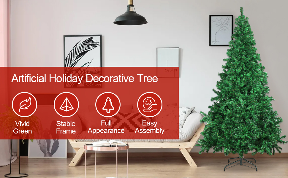 7FT Artificial Christmas Tree, PVC Christmas Tree with